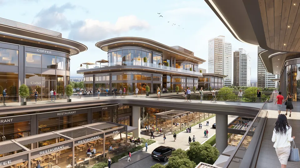 Cephe detayı ve avlu — Semt Beytepe render